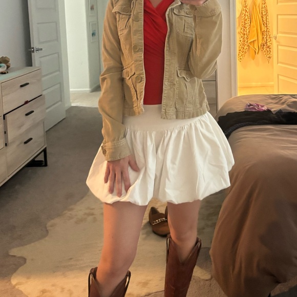 White Mini Bubble Skirt - Picture 3 of 4